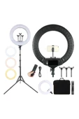 SMAYLİNG Ring Light Led Işık Halkası 21 Inç 54 Cm Profesyonel Stüdyo Işığı Ve 210 Cm Döküm Ayak Kumanda Çanta - 3