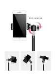 SMAYLİNG Bluetooth Kumandalı 210 Cm Tripod Telefon Tutuculu Selfie Çubuğu Telefon, Kamera Ve Lamp Tripodu - 4