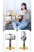 SMAYLİNG Kablosuz Stant Tripod Katlanabilir Uzatılabilir Selfi Çubuğu İOS&ANDROİD Vlog Kit Tiktok İnstagram - 3