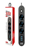 SMAYLİNG Akım Korumalı 3’lü Grup Priz Uzatma Kablosu 3 X Usb 3 X Anahtar 2 Metre Kablo 2500w - 5