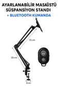 SMAYLİNG Üstten Çekim Telefon Standı + Bluetooth Kumanda Tripodlu Yayıncı Aksesuarı 360° Ayarlı - 4