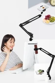 SMAYLİNG Üstten Çekim Telefon Standı + Bluetooth Kumanda Tripodlu Yayıncı Aksesuarı 360° Ayarlı - 5