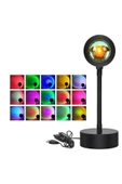 SMAYLİNG Gece Lambası Projektör Kumandalı Gün Batımı 16 Farklı Görüntü Sunset Lamp Ev Ofis Cafe Dekor - 4