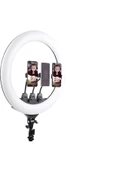 SMAYLİNG 22 Inç Ring Light Mega Boy Döküm Ayaklı Kuaför Makyaj Işığı Youtube Canlı Yayın Led Halka Lüx - 3