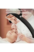 SMAYLİNG Ay Lamba Profesyonel Işık Makeup Klinik Çekim Işığı Ipek Kirpik Estetisyen Tatto Işığı 28 Inç Siyah - 6