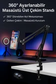 SMAYLİNG Masaüstü Üst Çekim Tripod Yayıncı & Oyuncu Telefon Standı 360° Ayarlanabilir - 1