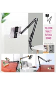 SMAYLİNG Tablet&telefon Tutucu Stand Uzun Kollu Masa Üstü Stant Ayarlanabilir Esnek Açılı 360° Oynar Başlıklı - 1