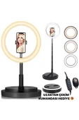 SMAYLİNG Teleskopik Halka Lamba Ring Light Taşınabilir Katlanır Selfie Işığı Makeup Led Tripod Işık - 1