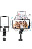 SMAYLİNG Kablosuz Stant Tripod Katlanabilir Uzatılabilir Selfi Çubuğu Ios&android Gopro Uyumlu Vlog Kit - 4