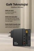SMAYLİNG 100W GaN Hızlı Şarj Adaptörü | 3x USB-C + 1x USB-A | Laptop MacBook Telefon Uyumlu - 5