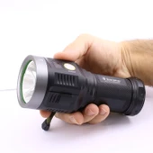 El Feneri Uzun Menzil 5000 Lümen 50W Li-ion 8000 mAh Şarjlı Powerbank Ledli Parlak Su Geçirmez Kamp thumbnail 5