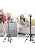 SMAYLİNG Bluetooth Kumandalı 210 Cm Tripod Telefon Tutuculu Selfie Çubuğu Telefon, Kamera Ve Lamp Tripodu - 6