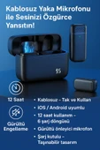SMAYLİNG Kablosuz Yaka Mikrofonu iOS Android Uyumlu Şarjlı 12 Saat Kullanım Gürültü Önleyici typ-c - 1