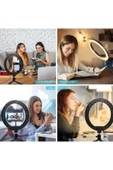 SMAYLİNG Masa Üstü Işık Tripodlu Makyaj Işığı Video Çekim Tiktok YouTube Işığı 3 Işık Modu + Telefon Tutucu - 8