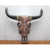 Ahşap Duvara Asmalı Bufalo Kafası thumbnail 1