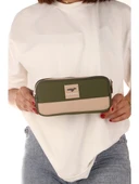 Relaxion Yeşil İki Gözlü Krinkıl Kumaş Kalem Çantası Kalemlik (173) thumbnail 1