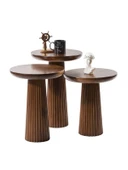 Mira Bohem Üçlü Ahşap Zigon Sehpa thumbnail 2