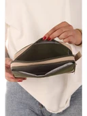 Relaxion Yeşil İki Gözlü Krinkıl Kumaş Kalem Çantası Kalemlik (173) thumbnail 3