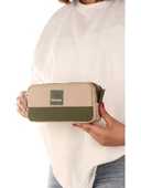 Relaxion Açık Kahverengi İki Gözlü Krinkıl Kumaş Kalem Çantası Kalemlik (173) - 1