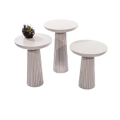 Mira Bohem Üçlü Ahşap Zigon Sehpa thumbnail 9