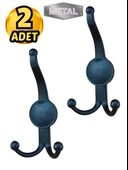 Metal Boncuk Portmanto Askısı Siyah Duvar Tipi – 2’li thumbnail 1