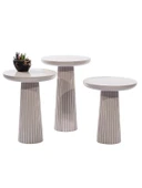 Mira Bohem Üçlü Ahşap Zigon Sehpa thumbnail 11