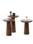 Mira Bohem Üçlü Ahşap Zigon Sehpa thumbnail 1