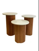 Savana İskandinav 3'lü Ahşap Zigon Sehpa thumbnail 9