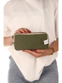 Relaxion Yeşil İki Gözlü Krinkıl Kumaş Kalem Çantası Kalemlik (173) thumbnail 4