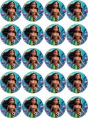 Moana Yenilebilir Yuvarlak Kurabiye Resim Baskı - 1