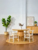 Mistral İskandinav Doğal Ahşap Mutfak Masası 120x120 thumbnail 2