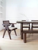 Luna Hazeranlı Ceviz Ahşap Sandalye thumbnail 2