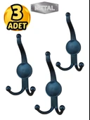 Metal Boncuk Portmanto Askısı Siyah Duvar Tipi – 3’lü thumbnail 1