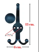 Metal Boncuk Portmanto Askısı Siyah Duvar Tipi – 3’lü thumbnail 3