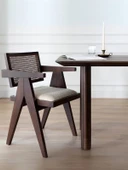 Luna Hazeranlı Ceviz Ahşap Sandalye thumbnail 1