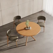 Haven Pergel İskandinav Doğal Ahşap Mutfak Masası 110x110 thumbnail 7