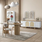 Echo İskandinav Oval Natural Ahşap Bohem Masa 90x160 thumbnail 7