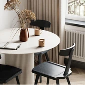 Vintage Yuvarlak Ahşap Bohem Masa 90x90 thumbnail 8