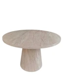 Lucca Yuvarlak Traverten Masa, Konik 110x110 thumbnail 2