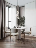 Vintage Yuvarlak Ahşap Bohem Masa 120x120 thumbnail 11