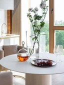 Vintage Yuvarlak Ahşap Bohem Masa 90x90 thumbnail 2