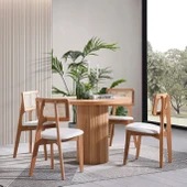 Arya Yuvarlak Ahşap Bohem Masa 130x130 thumbnail 11