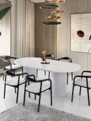 Liora İskandinav Oval Natural Ahşap Bohem Masa 90x200 thumbnail 1