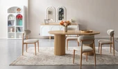 Horizon İskandinav Oval Natural Ahşap Bohem Masa 80x190 thumbnail 7
