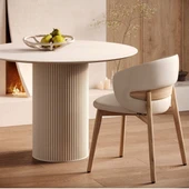 Vintage Yuvarlak Ahşap Bohem Masa 90x90 thumbnail 6