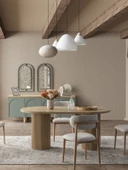 Echo İskandinav Oval Natural Ahşap Bohem Masa 90x160 thumbnail 1