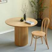 Vintage Yuvarlak Ahşap Bohem Masa 120x120 thumbnail 4