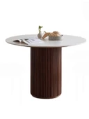 Vintage Yuvarlak Ahşap Bohem Masa 130x130 thumbnail 10