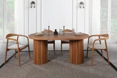 Sierra İskandinav Oval Ahşap Bohem Masa 90x180 - 9