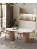 Echo İskandinav Oval Natural Ahşap Bohem Masa 90x160 thumbnail 8